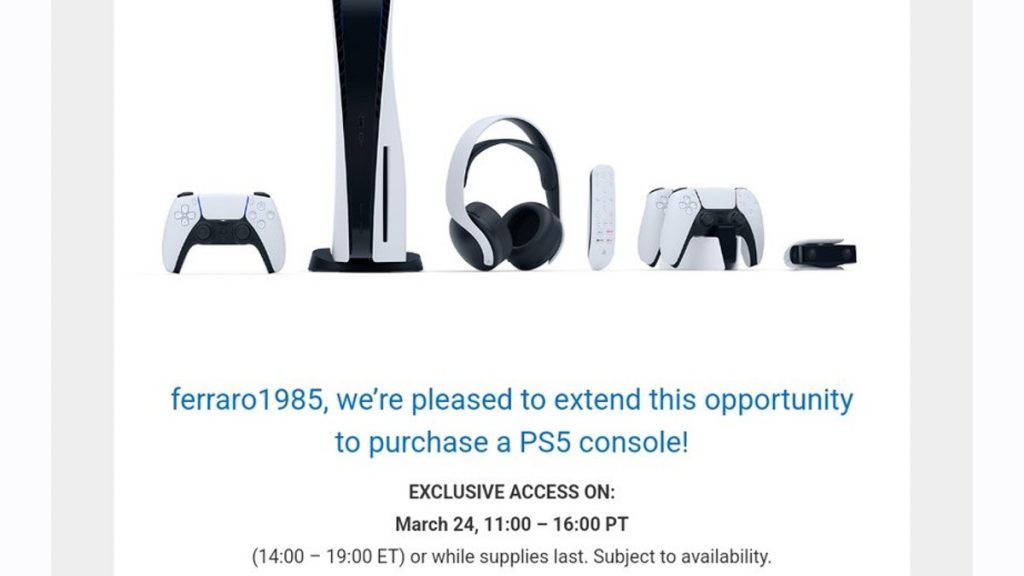 24 de março, PS5, reabastecer PlayStation Direct