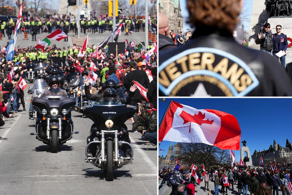 Motocicletas percorrem a capital canadense sob os olhos da polícia