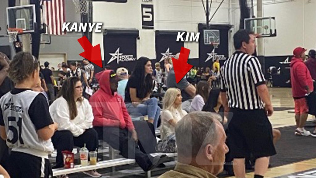 Kim Kardashian e Kanye West assistem ao jogo de basquete de uma filha juntos