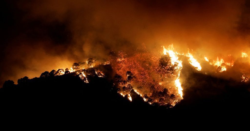 Incêndios florestais no sul da Espanha forçam a evacuação da cidade;  Três feridos