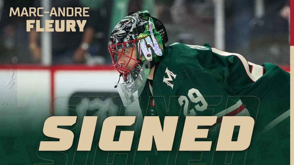 Minnesota Wild contrata goleiro Marc-Andre Fleury por dois anos