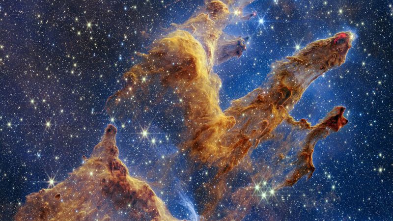 O Telescópio Espacial James Webb captura novos detalhes dos icônicos 'Pilares da Criação'