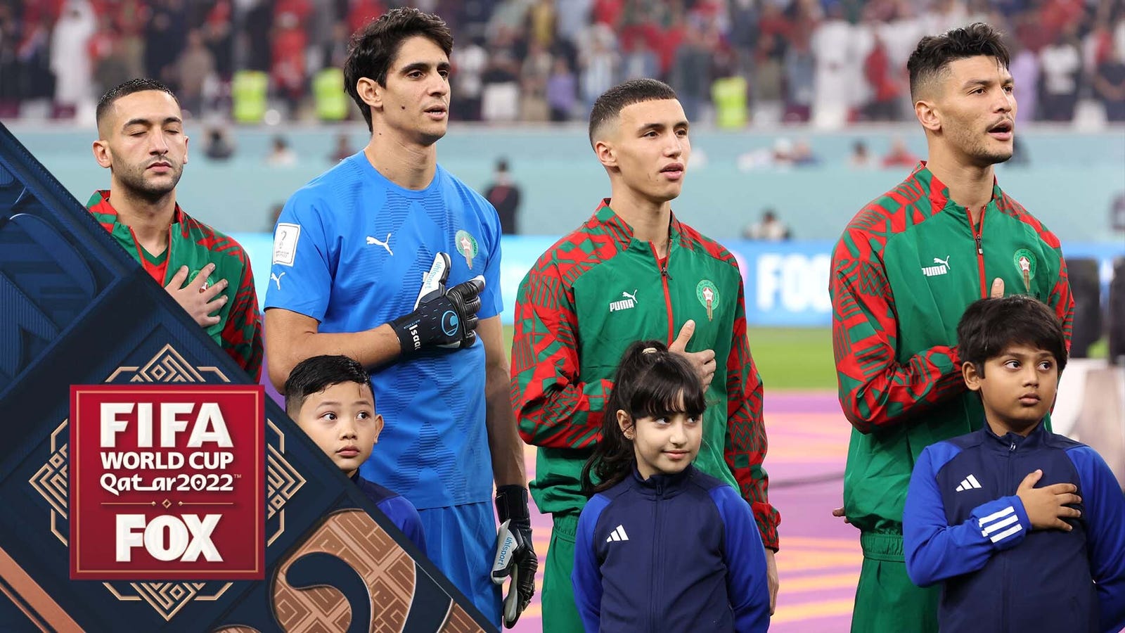 Sair Croácia e Marrocos e seus hinos nacionais antes da partida pelo terceiro lugar