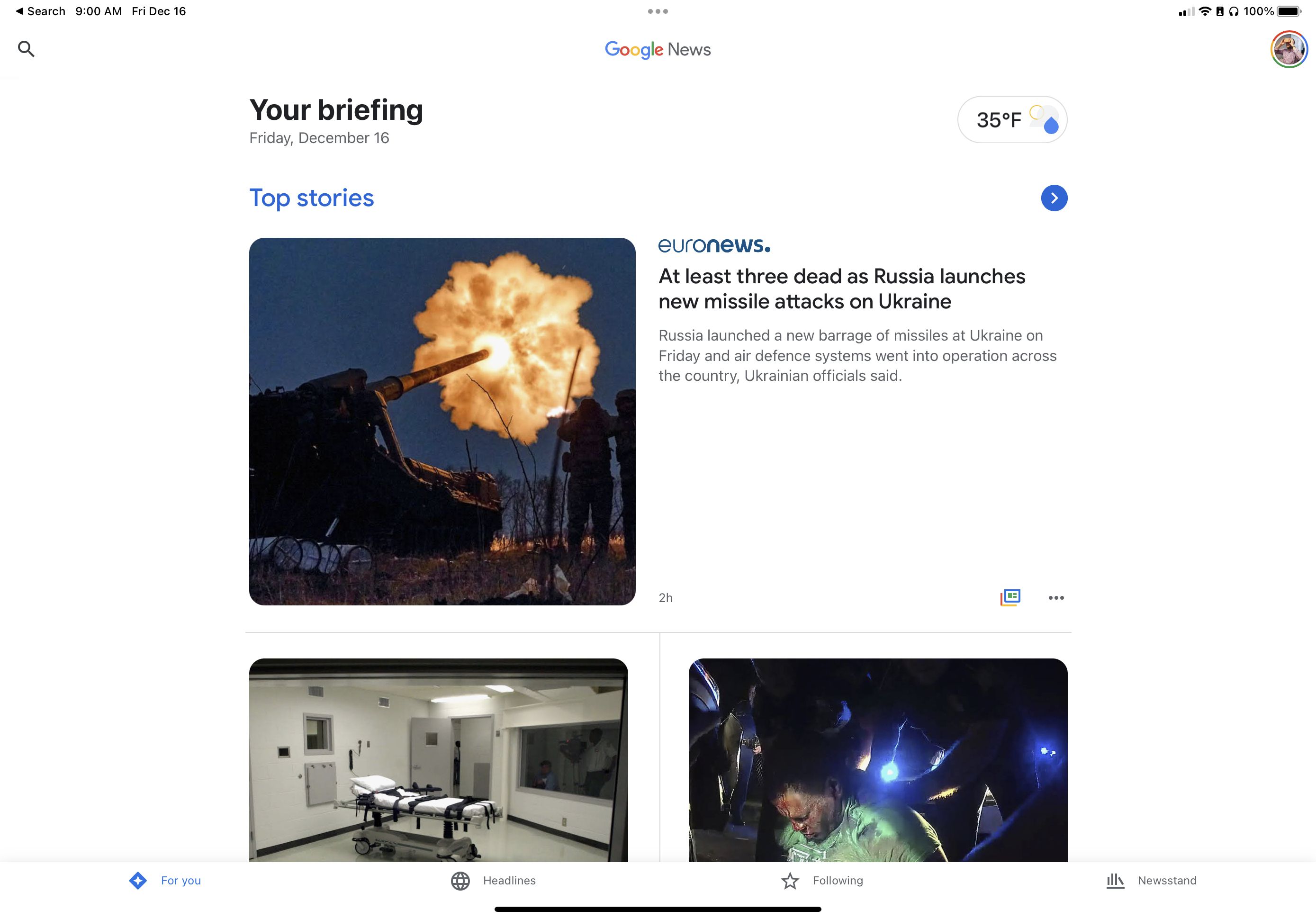 O Google News é semelhante ao Apple News, mas melhor para blogs curtos e eventos locais.  Também está disponível em mais lugares.