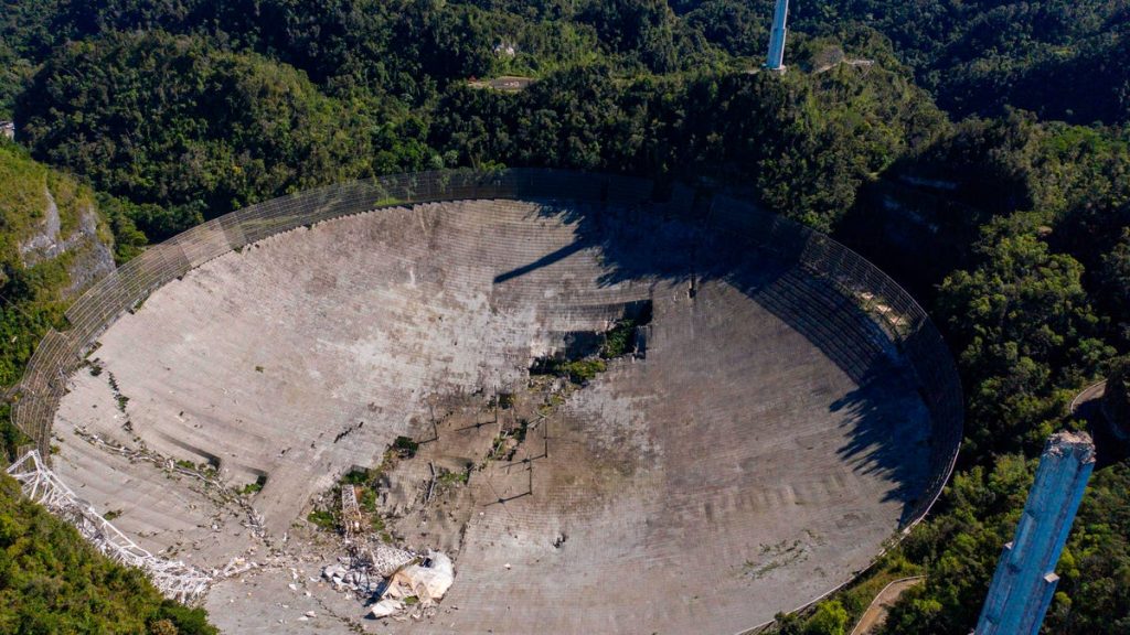 Lembre-se do prato do Observatório de Arecibo dois anos após seu colapso